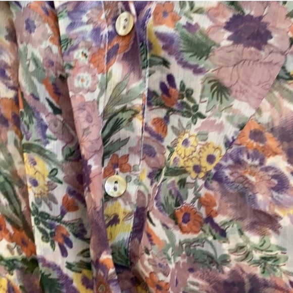 🆕 Anthropologie Ranna Gill Floral Long Sleeve Blouse. NWT - Picture 7 of 12